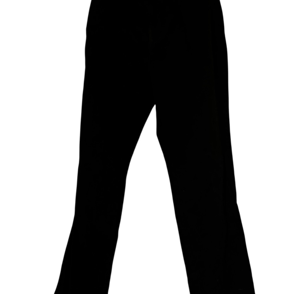 Black straight leg trousers